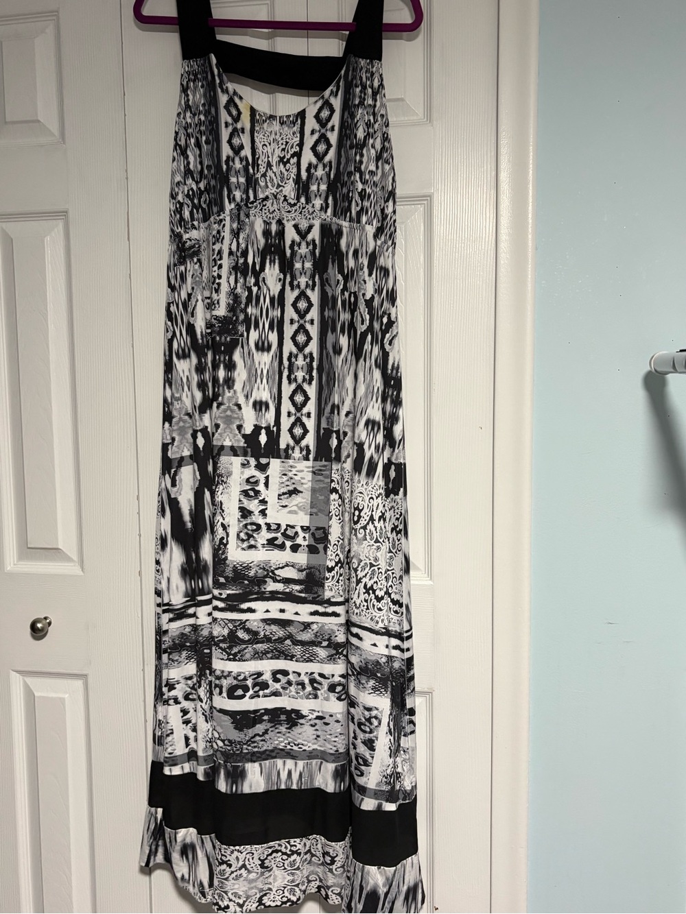 Black & White Patterned Maxi Dress Size 2x